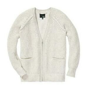Aritzia Wilfred Free Waffle Knit Cardigan Sweater Zip Wool Alpaca Women Medium